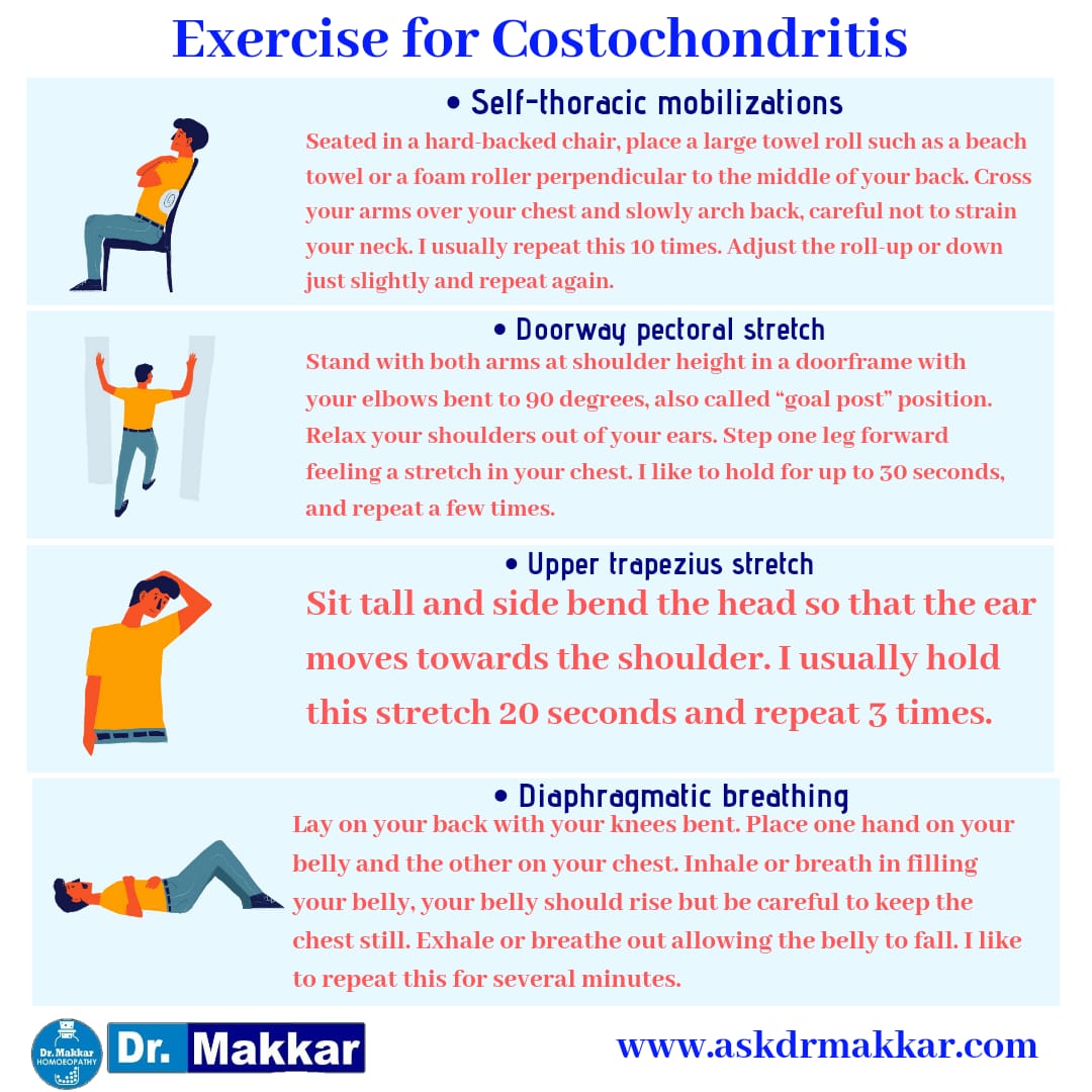 Exercises as Self care measures exercises Costochondritis Pain in Ribs || कोस्टोकोंडाइटिस पसली में सूजन व्यायाम